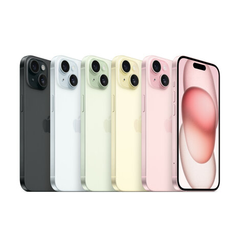 Nieuwstaat Apple iPhone 15 (model 2023) zwart 128GB + 12 maanden garantie