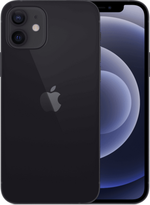 nieuwstaat Apple iPhone 12 256GB zwart 6.1" + nieuwe accu 100% + 12 maanden garantie