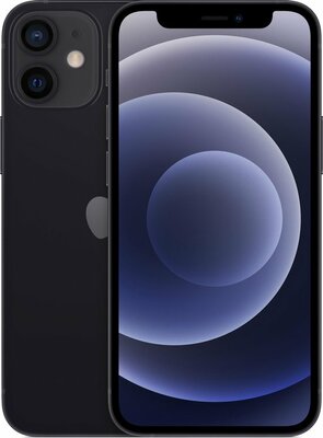 nieuwstaat Apple iPhone 12 mini 64GB zwart 5,4" + 12 maanden garantie