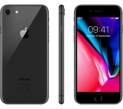 Nieuwstaat Apple iPhone 8 64GB (model 2016) black + garantie