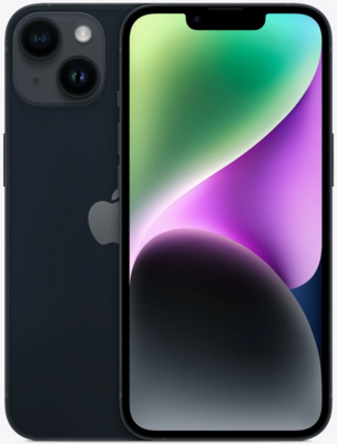 Nieuwstaat Apple iPhone 14 zwart 128GB + 12 maanden garantie