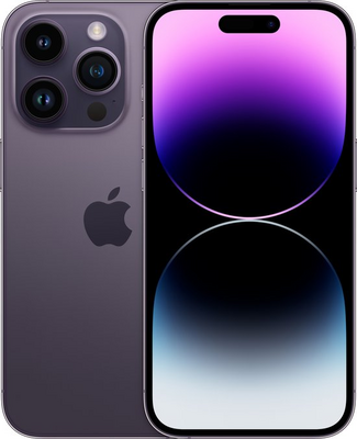 Nieuwstaat Apple iPhone 14 Pro (model 2022) 128GB paars + 12 maanden garantie